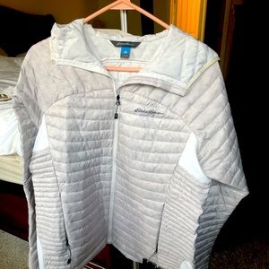 Eddie Bauer First Ascent Micro Therm down hooded jacket.